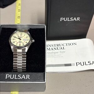 Pulsar Silver and Cream Men's Watch